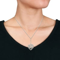 Miabella ženska CZ ogrlica Za srce, srebro, nježni minimalistički, poklon