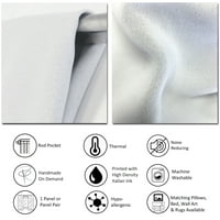 Designart 'Siva, Bijela i bijela mramorna akrilna v' moderna ploča za zavjese za zatamnjenje
