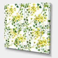 Designart 'Živopisno Žuto Ljetno Divlje Cvijeće Na Bijelom' Tradicionalni Platneni Zidni Umjetnički Print