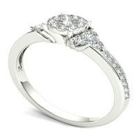 Carat TW Diamond single Halo 10kt set Zaručničkog prstena od bijelog zlata