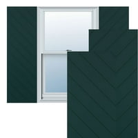 Ekena Millwork 15 W 77 H True Fit PVC dijagonalna letvica modernog stila roletne za fiksno montiranje, termo zelena