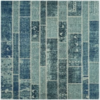 Monako Gerard Geometrijski prostirka, plavi multi, 5'1 7'7