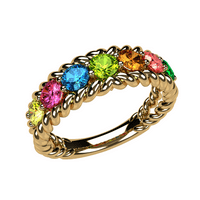 Nana Rope matični prsten 1-izabrane simulirani rodni kamen, odrasla žena-10k žuto zlato-Size4. 5-Stone10