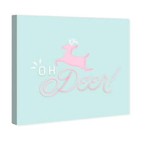 Wynwood Studio Holiday and season Wall Art Canvas Prints 'Oh Deer Pastel' Christmas Home Décor - Pink, Teal,