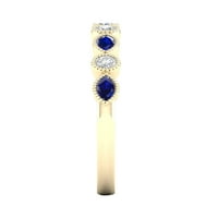 Imperial dragi kamen 10k žuto zlato plavi safir CT TW dijamant ženski bend