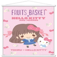 Voće korpa Hello Kitty i prijatelji - Tohru i Zdravo Kitty zidni poster sa magnetnim okvirom, 22.375 34