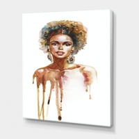 Designart 'portret Afro američke žene XIII' moderni platneni zidni umjetnički Print