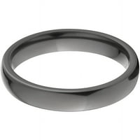 Poluokrug Crni cirkonijumski prsten sa poliranom završnom obradom