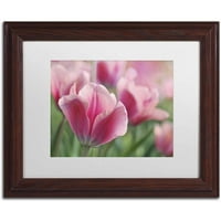 Zaštitni znak Likovna umjetnost' Tulip Mirella Pink ' platno Art Od Cora Niele, bijeli mat, drveni okvir