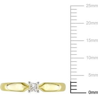 Karat T. W. princeza rezani dijamantski prsten pasijansa od 10kt žutog zlata
