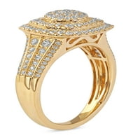 Imperial 10k žuto zlato 1ct TDW dijamantski klaster Halo zaručnički prsten