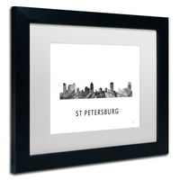 Zaštitni znak likovne umjetnosti' Sankt Peterburg FL Skyline WB-BW ' platno Art Marlene Watson, bijeli mat,