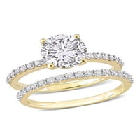 3-karatni T. G. W. stvorio bijeli safir 10kt zaručnički prsten od žutog zlata