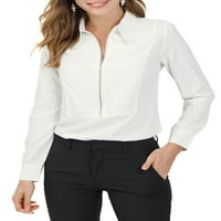 Jedinstvena ponuda ženska Kancelarijska Radna košulja tačka ovratnik Zip prednji Dugi rukav