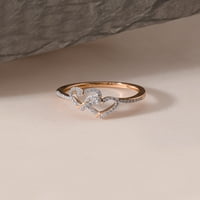 Imperial 1 8CT TDW dijamantski dvostruki srčani prsten od 10k ružičastog zlata