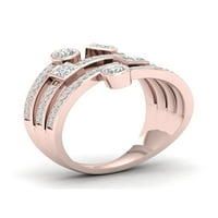 5 8Ct TDW dijamant 10k Rose Gold modni prsten