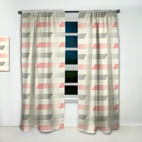 Designart 'Horizontal Geometrical Retro Pattern I' Mid-Century Modern Curtain Panel