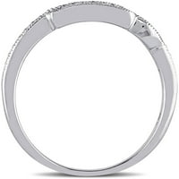 Dijamantski naglasak 10kt vjenčani prsten od bijelog zlata