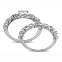 Miabella ženski 1 - CT kreiran Sapphire & Diamond 10kt set vjenčanih i Zaručničkih prstena od bijelog zlata