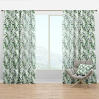 Designart 'Flowers With Green Leaves IX' Floral Curtain Panel