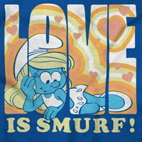 Vintage Smurf Volim te cvijeće Ženska grafička majica Tees Brisco Marke 2x