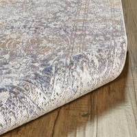 Tirza Luxury Distressed Ornamental Rug, Lavendar Grey Gold, 3ft 5ft Accent Rug