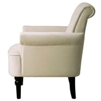Moderna klupska stolica sa akcentom, Aukfa elegantna klupska stolica sa dugmetom sa drvenim nogama, naslonom