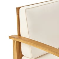 Cohiba vanjski sjedala završio bagrem drvo klub stolice sa jastucima i ložište, braon,Tikovina, krema
