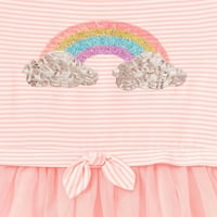 Btween djevojke lepršavi rukav sa šljokicama Rainbow Tutu haljina sa besplatnom gumicom, veličine 4-12