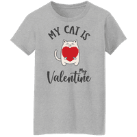 Grafički America Dan zaljubljenih moja mačka je moj Valentine smiješna ženska grafički T-Shirt