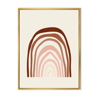 Designart 'Terracotta Minimalistički Boho Art Rainbow I' Moderni Uramljeni Platneni Zidni Umjetnički Print