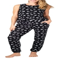 Pidžama dugme za ovratnik Up Top sa odgovarajućim šortsama od poliesterske mješavine pidžama Set za žene
