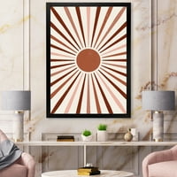 Designart' Radiant Geometric Sun ' Moderni Uokvireni Umjetnički Print