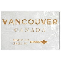 Wynwood Studio Gradovi i Skylines Zidno umjetničko umjetnost platnene otiske 'Vancouver Resion Sign' Sjevernoamerički