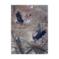 Zaštitni znak likovne umjetnosti' vrijeme gniježđenja velike plave čaplje ' platnena Umjetnost Jeff Tifta